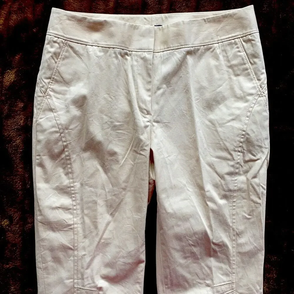 MAGASCHONI 6‎ Pale Khaki Linen/Cotton Capri Pants, Pristine Condition